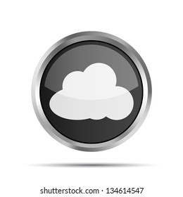 Black icon with cloud on a white background