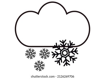 Black icon of cloud with snowflakes.