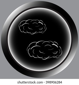 Black icon with clouds contour