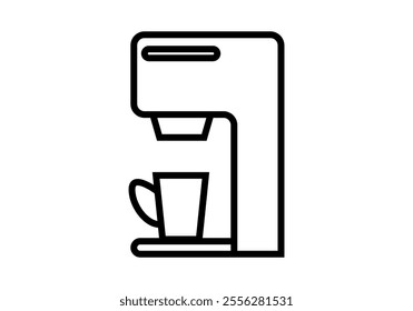 Black icon of a coffee vending machine in a bar