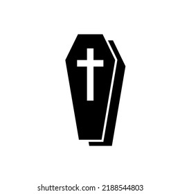 Black Icon Coffin Cross Coffin Isolated Stock Vector (Royalty Free ...