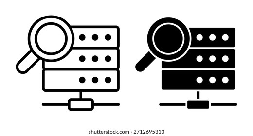 A black icon collection representing search functions within server environments for quick access and lookup tasks.
