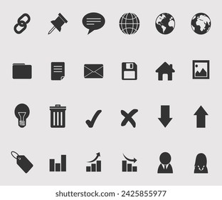 Schwarze Icon-Sammlung für Ihr Design