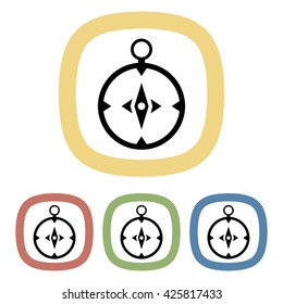 Black icon of compass