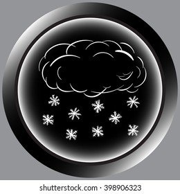 Black icon with contour snow cloud