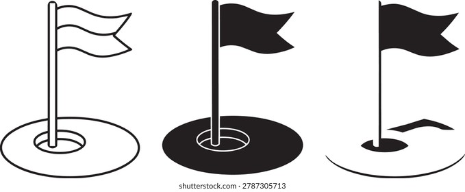black icon, course marker, dark, flag, flagstick, game element, golf accessory, golf challenge, golf club, golf course, hole, marker, outdoor sport, putting green, recreation, shadow, silhouette icon, solid icon, sporting goods, sports icon, athlete, ball, bunker, club, course, 