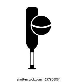 black icon cricket ball and bat cartoon