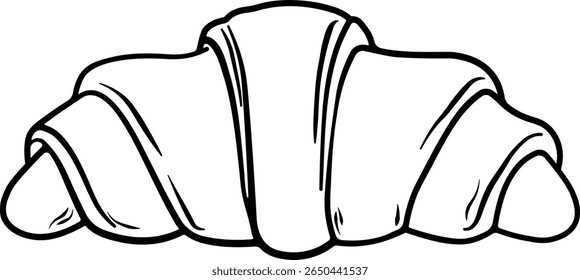 Black icon of a croissant without background