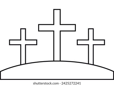 Icono negro de cruces sobre fondo blanco.