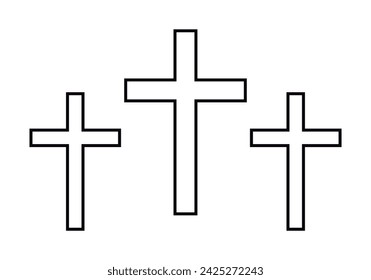 Black icon of crosses on white background.