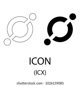 Black ICON cryptocurrency symbol isolated on white background