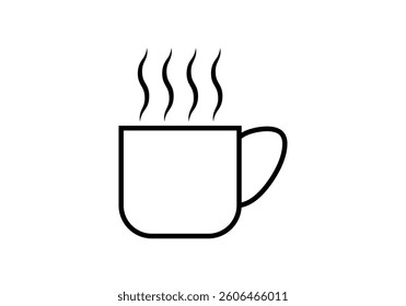 Black icon of a cup with a hot drink