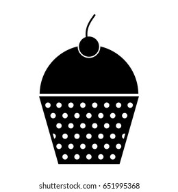 black icon cupcake cartoon