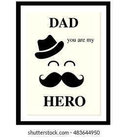 Black icon dad isolated on background. Fashionable simple symbol vector buttons web design web site or mobile application. A poster on the wall dad