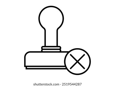 Black icon of denied stamp or seal