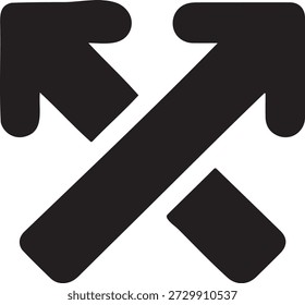 Un icono negro representa dos flechas que se cruzan, apuntando en direcciones diagonales opuestas, simbolizando el intercambio o la pantalla completa.