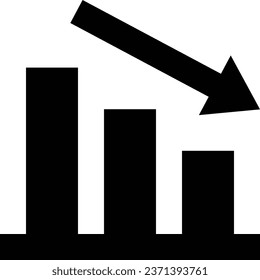 Schwarzes Symbol eines absteigenden Graphen