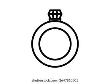 Black icon of a diamond ring