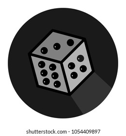 Black icon dice gray background white
