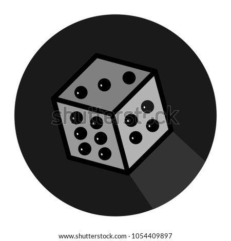 Black icon dice gray background white