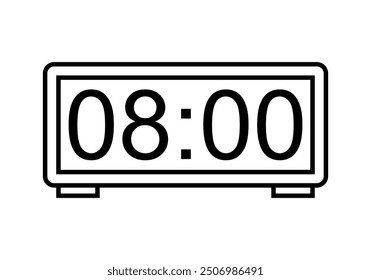 Schwarzes Symbol für digitale Uhr und Wecker
