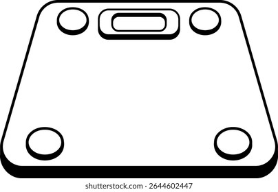 Icono negro de una báscula digital para medir el peso corporal, diseño simple y minimalista, sin fondo