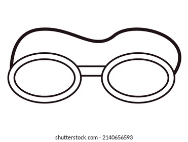 Black icon of diving goggles on white background.