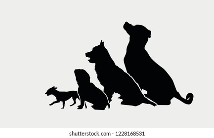 Black icon dogs
