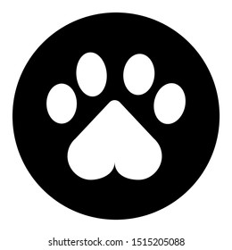 Black black icon dog's paw