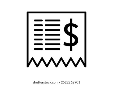 Black icon of dollar shopping ticket