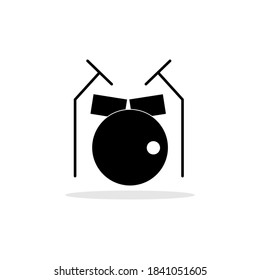 Black icon of a drum musical instrument