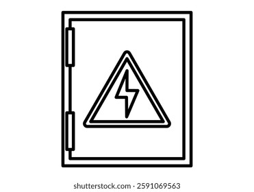 Black icon of electric meter with high voltage warning