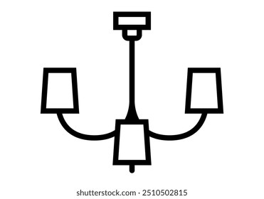 Ícone preto da lâmpada de teto elegante