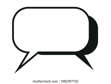 Black icon of empty talking speech bubble.