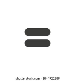 Black icon of equal on white background, equivalent vector