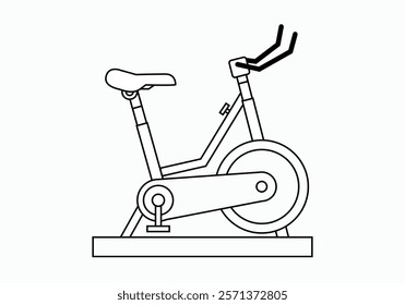 Black icon of exercise bike on white background