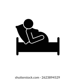 Schwarzes Icon von Erwartung Mutter schlafen mit Kissen