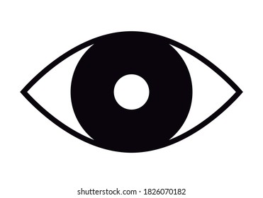 Black Icon Eye On White Background Stock Vector (Royalty Free ...