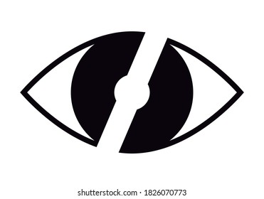 Black icon of an eye representing blindness.
