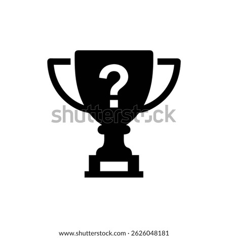 Black Icon of FAQ with Trophy and Question Mark in Center