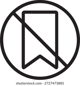 Um ícone preto apresentando um indicador com uma linha diagonal através dele delimitado em um círculo sobre um fundo branco puro
