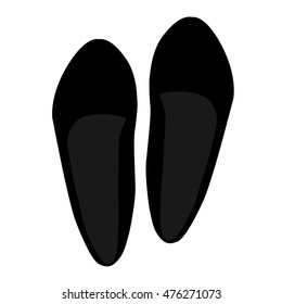 black icon female shoes on a white background. The template for the decoration of the store or insert for the site. Vector illustration