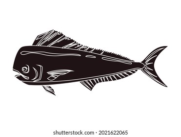 Icono negro de un pez de fondo blanco.