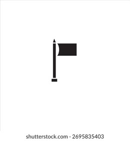 Icono negro de una bandera 