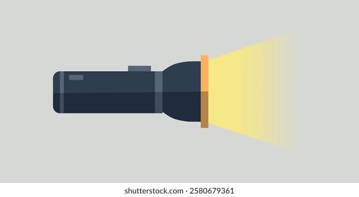 black icon of flashlight vector illustration