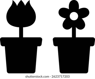 Black icon of a flower