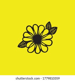 Imagen vectorial abstracta de la flor de icono negro

