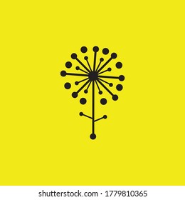 Black icon flower abstract vector image

