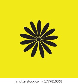 Black icon flower abstract vector image

