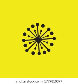 Black icon flower abstract vector image
